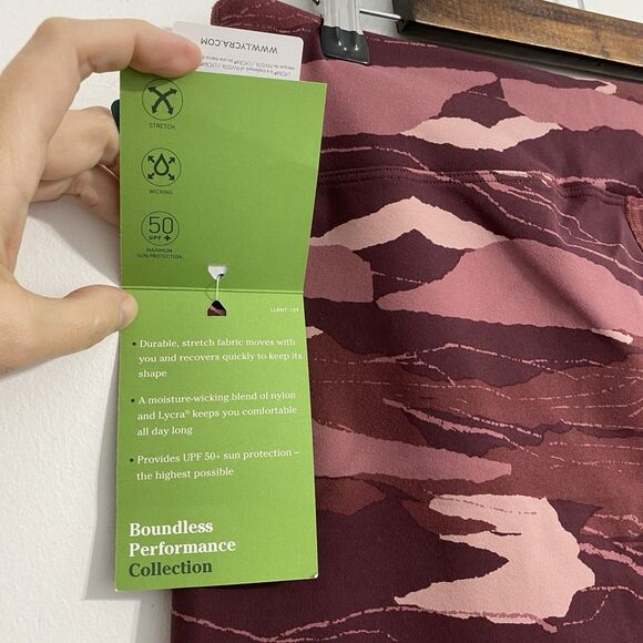 L.L. Bean Boundless Performance Leggings Women's L Capri Cropped Printed NEW - Picture 11 of 12